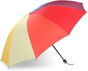 Windproof 10 Ribs Compact Travel Umbrella Folding UV Canopy