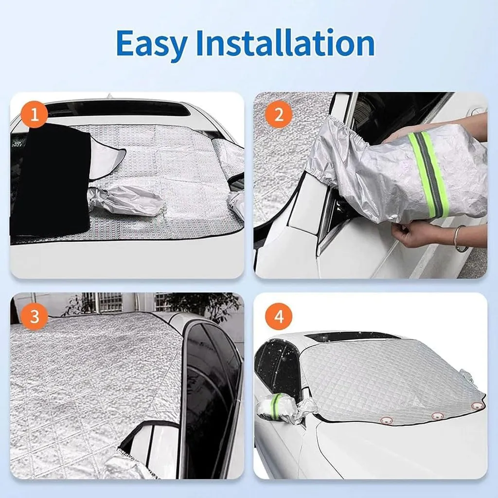 Windshield Cover Ice and Snow for Fiat 500X(334)/Fiat 500X Cross(334)/500X Trekking(334) 2000-2022 2023 2024, Windshield Snow Ice Cover Magnetic WAaterproof Car Accessories,Black