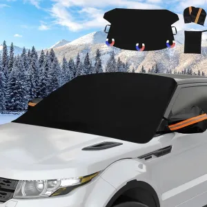 Windshield Cover Ice and Snow for Fiat 500X(334)/Fiat 500X Cross(334)/500X Trekking(334) 2000-2022 2023 2024, Windshield Snow Ice Cover Magnetic WAaterproof Car Accessories,Black