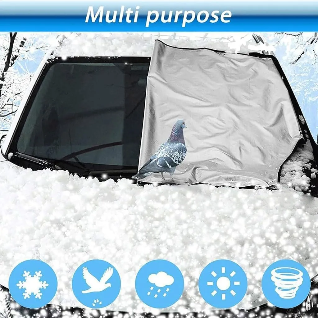 Windshield Cover Ice and Snow for Fiat 500X(334)/Fiat 500X Cross(334)/500X Trekking(334) 2000-2022 2023 2024, Windshield Snow Ice Cover Magnetic WAaterproof Car Accessories,Black