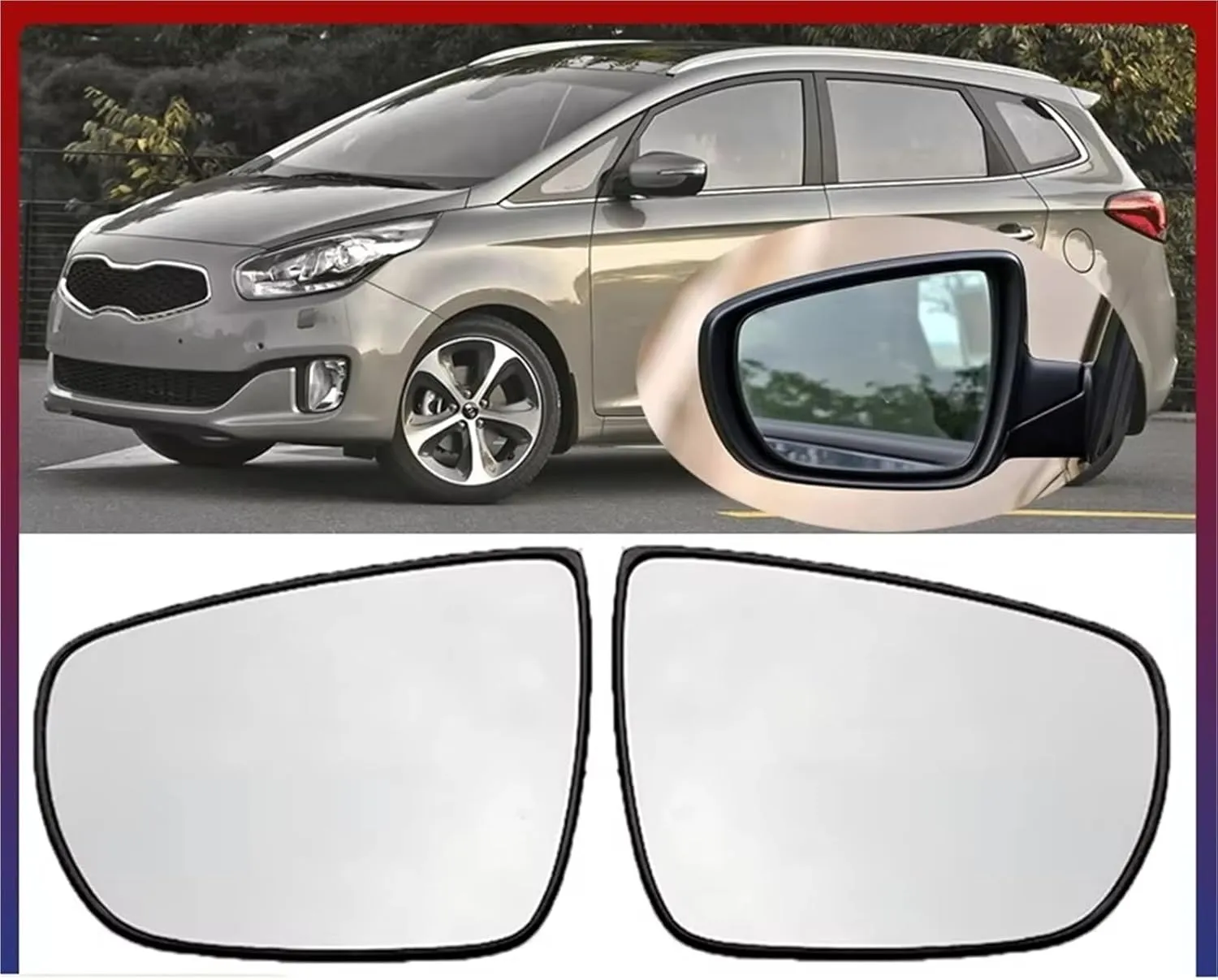 Wing Mirror Glass Car Side Rear View Mirror Glass Door Wing Reflective Lens With Heating Heated For Kia For Carens 2013-2018