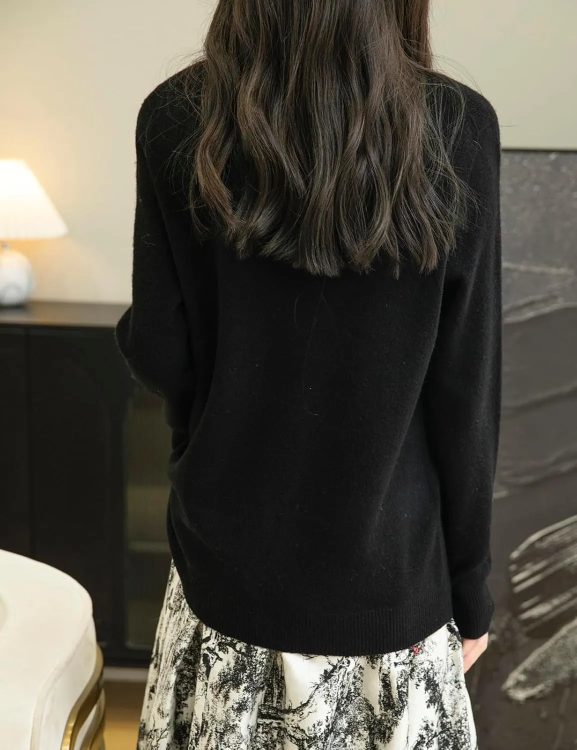 Women's 100% Merino Wool 2025 Fall Winter First-Line Ready to Wear Long Sleeve Seamless Knit Crewneck Sweater