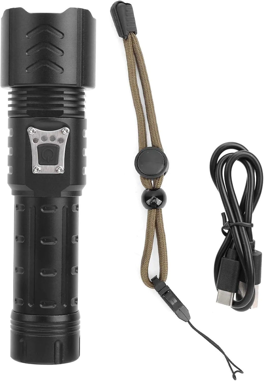 XHP90 Flashlight Zoomable Focusing USB Rechargeable TypeC Rechargeable Torch Outdoor Adventure Camping