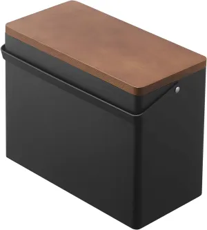 Yamazaki Home Tower First Aid Box Three Tiered Medical Supplies Metal Organizer with Multicompartment Storage - Steel   Wood