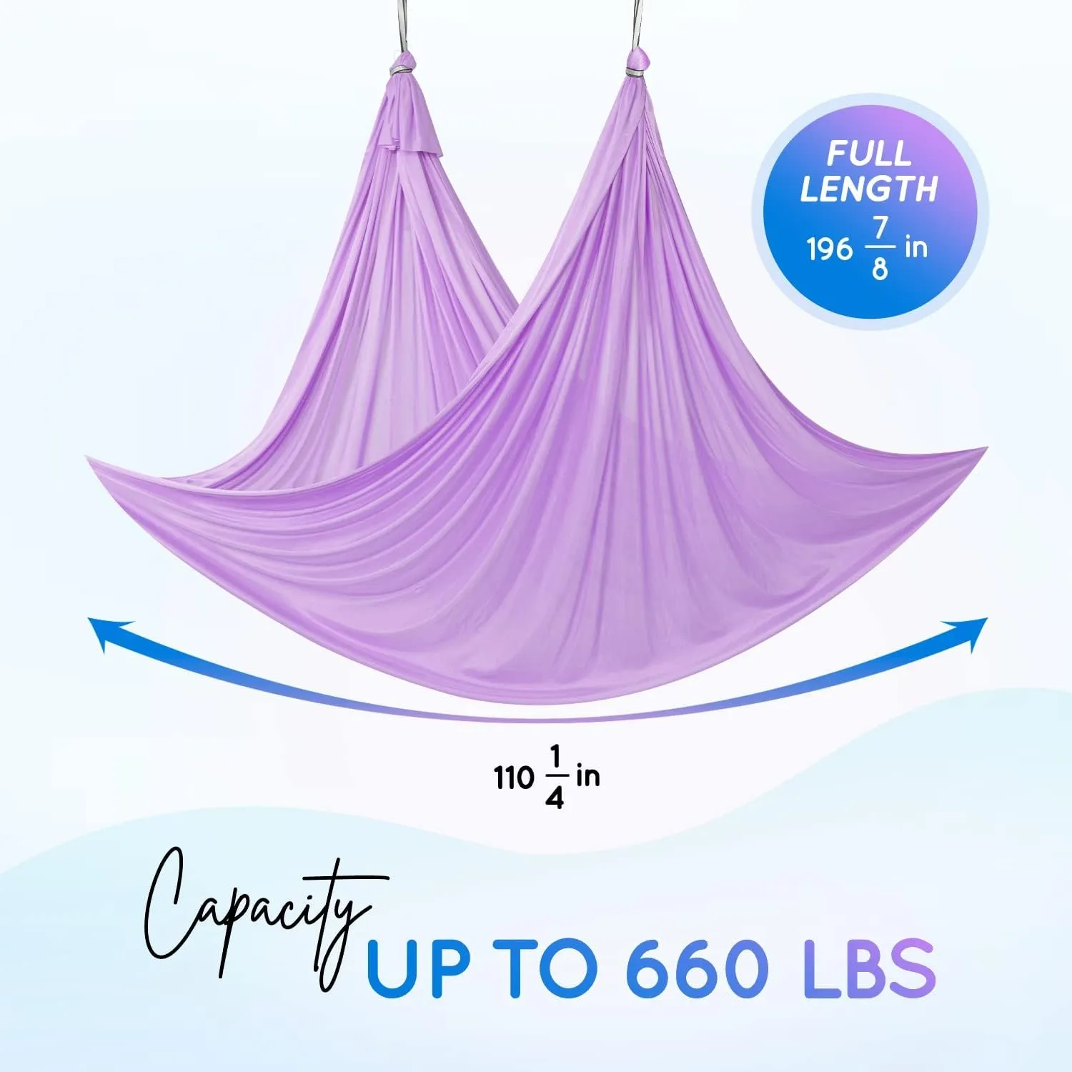 Yes4All Aerial Yoga Hammock 5.5 Yards, 198 Inches Height Aerial Silks, Yoga Trapeze Increasing Strength, Flexibility and Balance