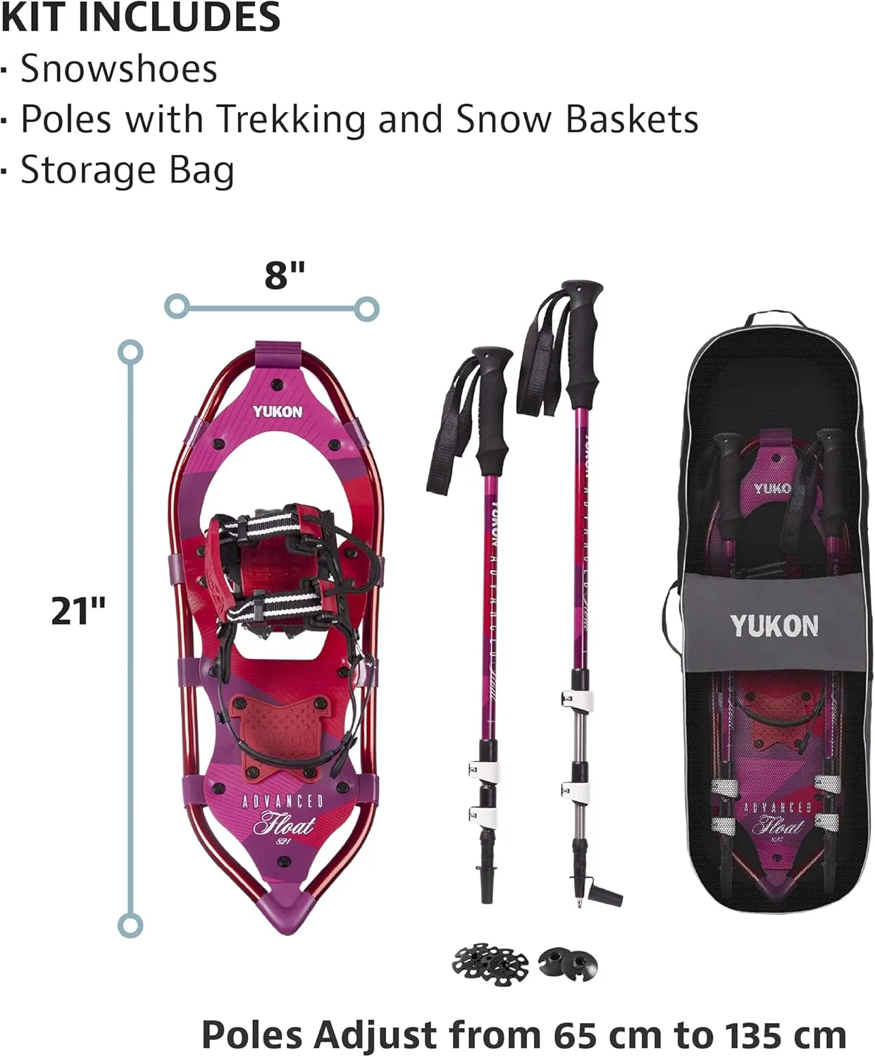 Yukon Charlie's Advanced Float Women's Snowshoe, Various Sizes