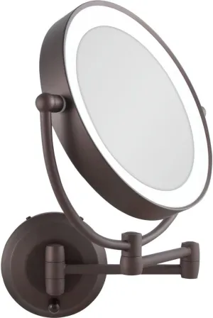 Zadro 11" LED Wall Mounted Makeup Mirror 10X/1X Plug in or Battery Operated Vanity Mirrors for Wall (Large | 10X/1X | 11" x 14.5", Oil-Rubbed Bronze)