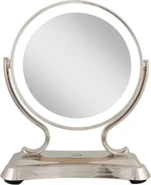 Zadro 12" Glamour LED Makeup Mirror with Lights and Magnification 5X/1X Touch Control Mirror with Lights for Makeup Desk (X-Large | 12" W x 16" H | Polished Nickel)