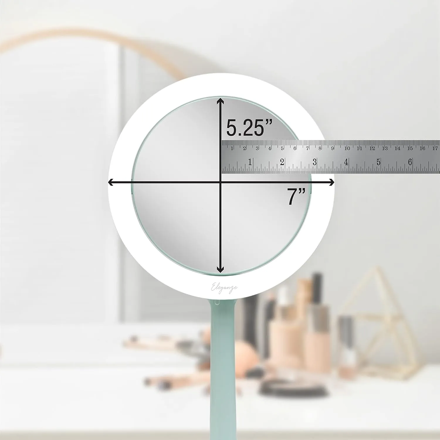 Zadro 7" Lighted Makeup Mirror with Magnification 8X/1X Suction Cup Wall Mounted Makeup Mirror 3-Color LED Travel Mirror