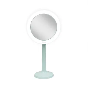 Zadro 7" Lighted Makeup Mirror with Magnification 8X/1X Suction Cup Wall Mounted Makeup Mirror 3-Color LED Travel Mirror