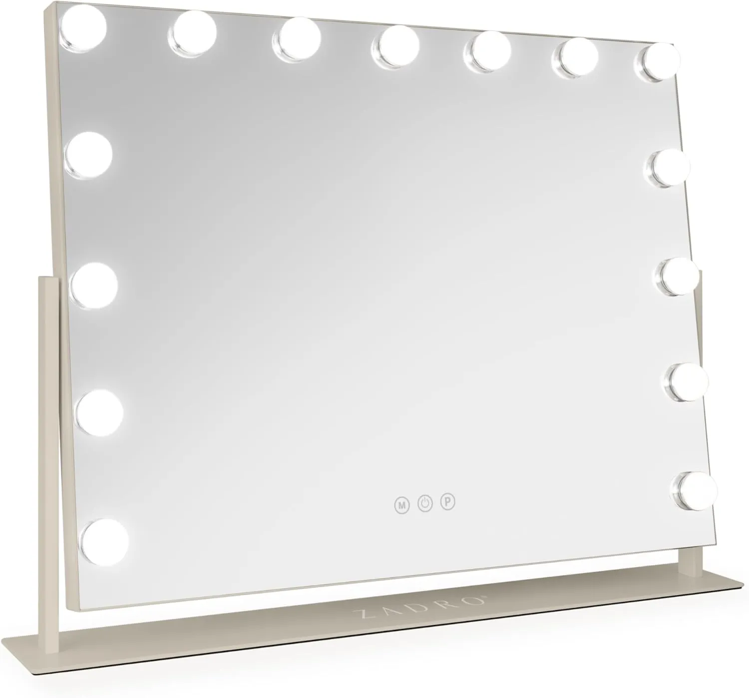 Zadro Hollywood Lighted Vanity Mirror with 15 LED Bulbs, 3 Color Light Settings, 360° Rotation Makeup Mirror Head (26" H x 20" W | 1X | Neutral)