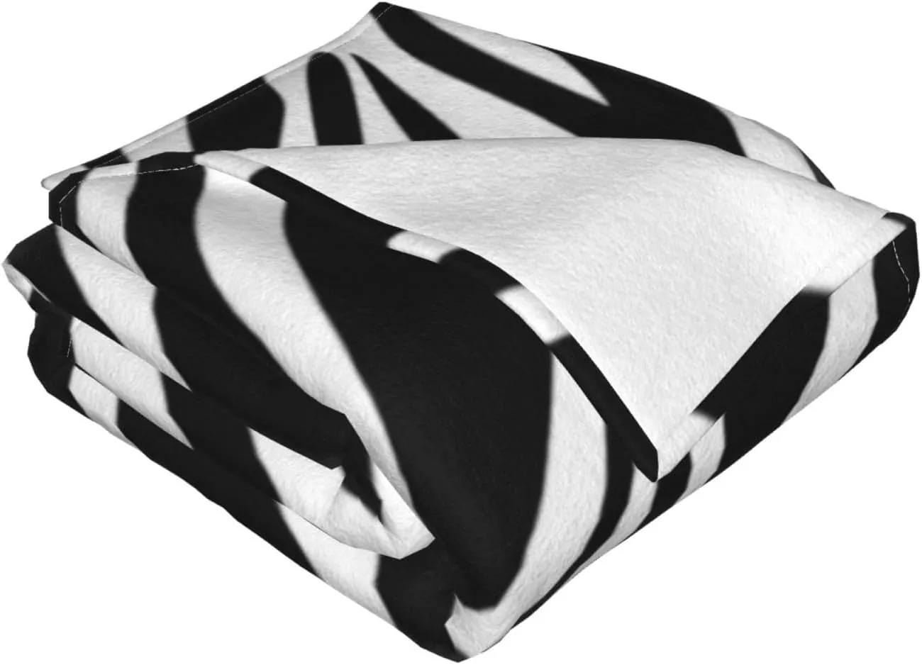 Zebra Print 60"X50" Flannel Blanket - 100% Soft Polyester, Lightweight and Warm, Suitable for Families, Camping, Travel