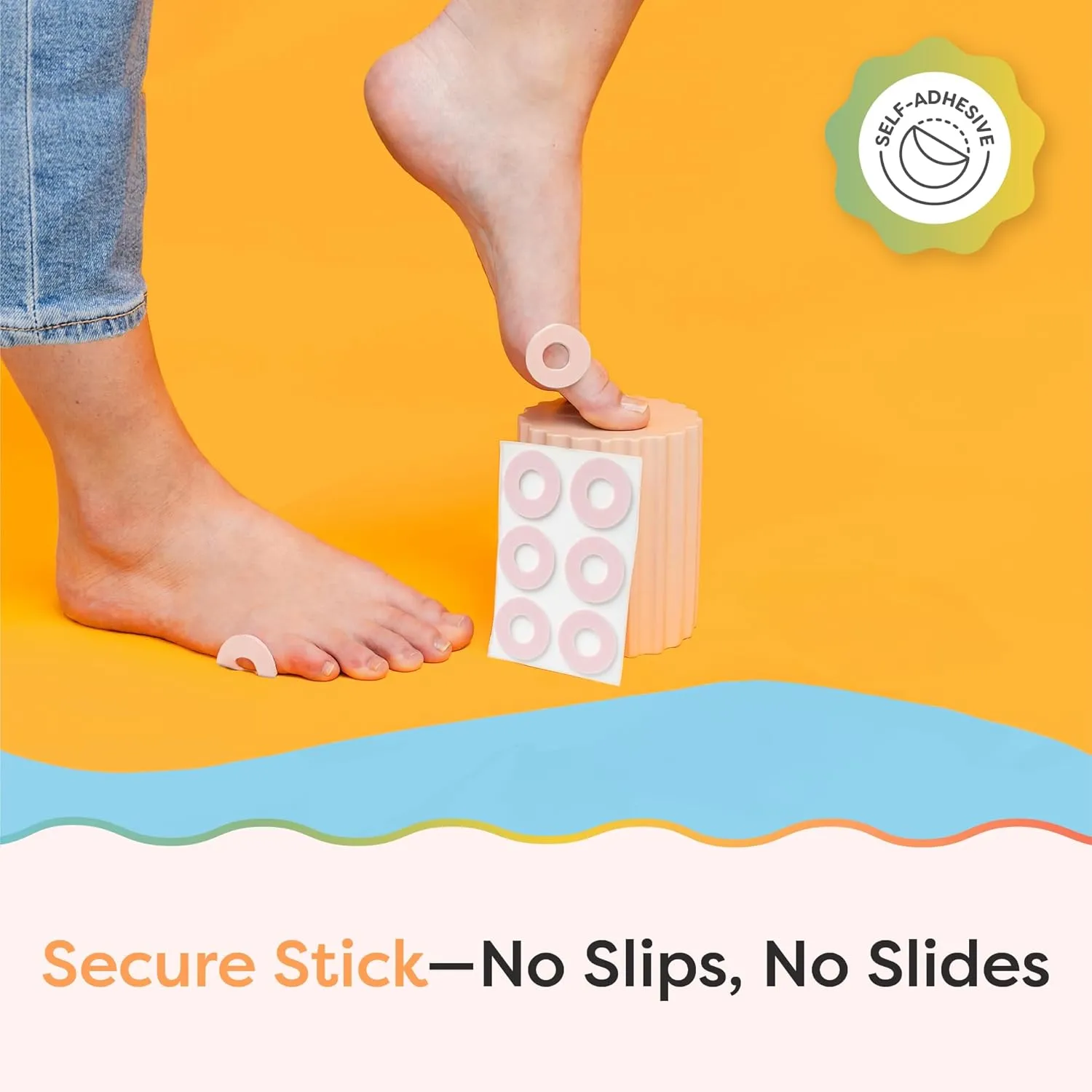 ZenToes Callus Cushions | Water-Resistant Self-Stick Adhesive Corn Pads | Foot, Heel, & Toe Discomfort Relief | Soft Foam for Friction Protection | Ideal for Active Lifestyles | 48-Pack