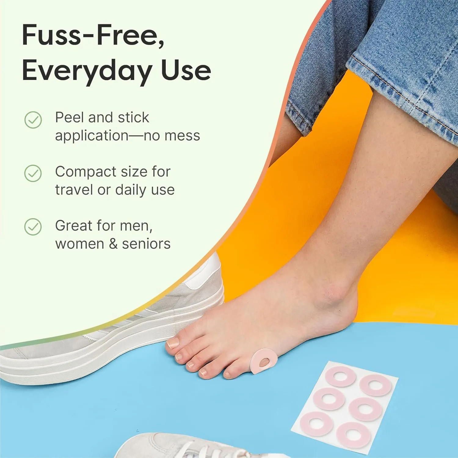 ZenToes Callus Cushions | Water-Resistant Self-Stick Adhesive Corn Pads | Foot, Heel, & Toe Discomfort Relief | Soft Foam for Friction Protection | Ideal for Active Lifestyles | 48-Pack