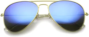 zeroUV Premium Flash Mirror Lens Aviator Sunglasses (Nickel Plated Metal Frame)