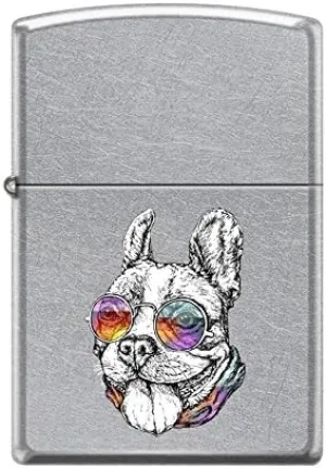 Zippo Custom Lighter Design Cool Bulldog Wearing Colorful Sunglasses Windproof Collectible - Cool Cigarette Lighter Case Made in USA Limited Edition & Rare