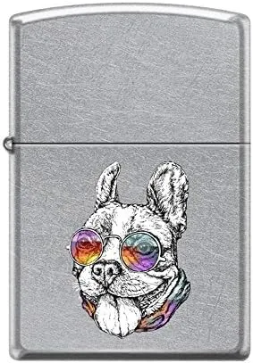 Zippo Custom Lighter Design Cool Bulldog Wearing Colorful Sunglasses Windproof Collectible - Cool Cigarette Lighter Case Made in USA Limited Edition & Rare