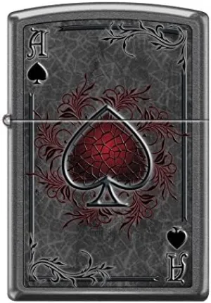 Zippo Custom Lighter Design Dark Red Ace of Spade Card Windproof Collectible - Cool Cigarette Lighter Case Made in USA Limited Edition & Rare