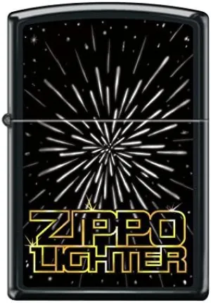 Zippo Custom Lighter Design Space Reg Black Matte Windproof Collectible - Cool Cigarette Lighter Case Made in USA Limited Edition & Rare