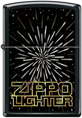Zippo Custom Lighter Design Space Reg Black Matte Windproof Collectible - Cool Cigarette Lighter Case Made in USA Limited Edition & Rare