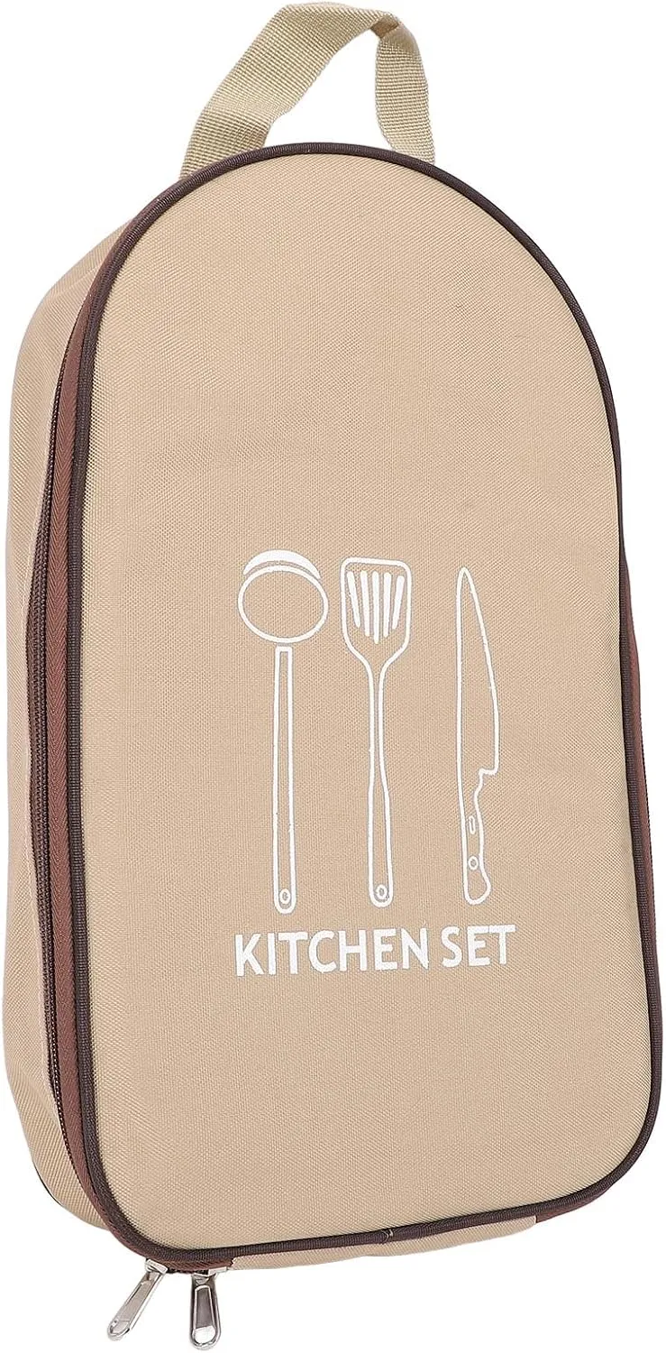ZJchao Camping Organizer, Camping Storage, Cookware Storage Bag Cooking Utensils Set Bag Portable for Outdoor Kitchen Utensil Set for Travel, Picnic, RV, Hiking
