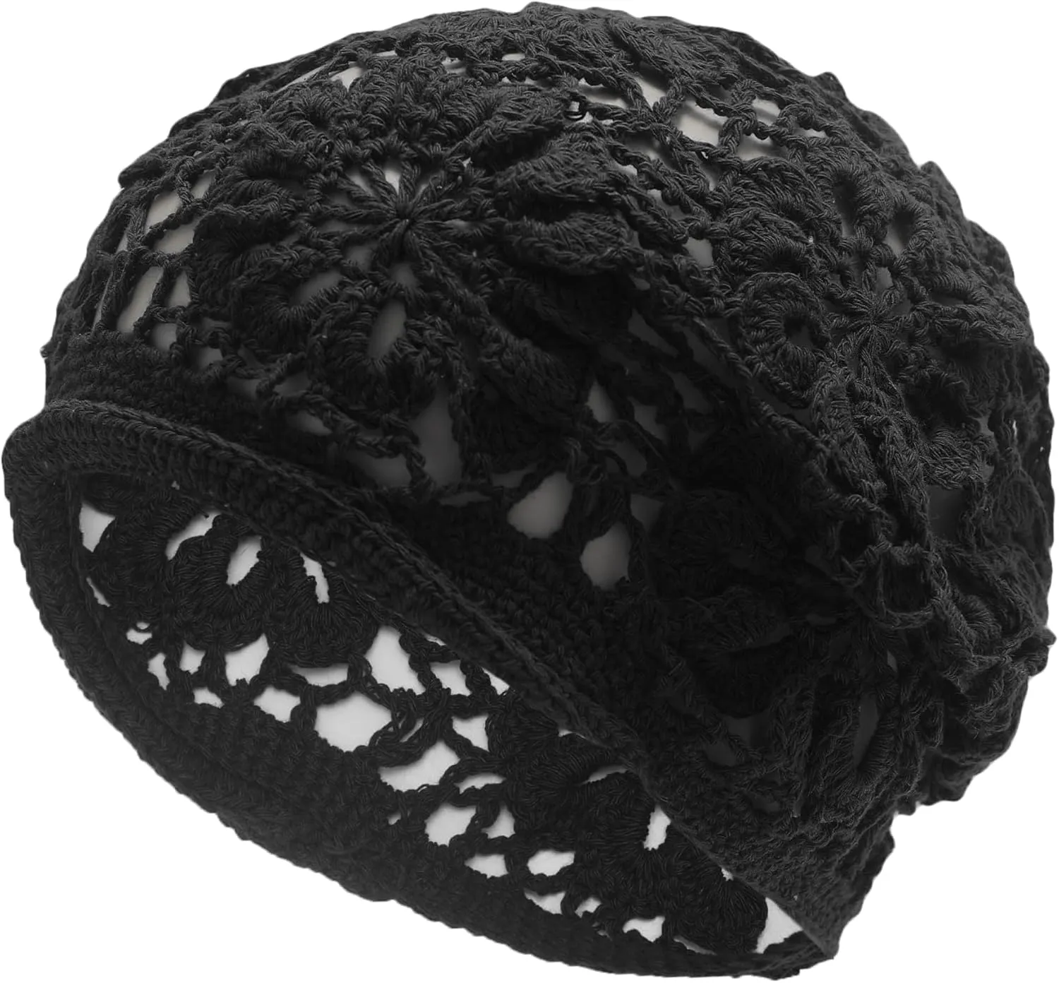 ZLYC Women Cotton Crochet Slouchy Beanie Hat Handmade Knit Summer Skull Cap