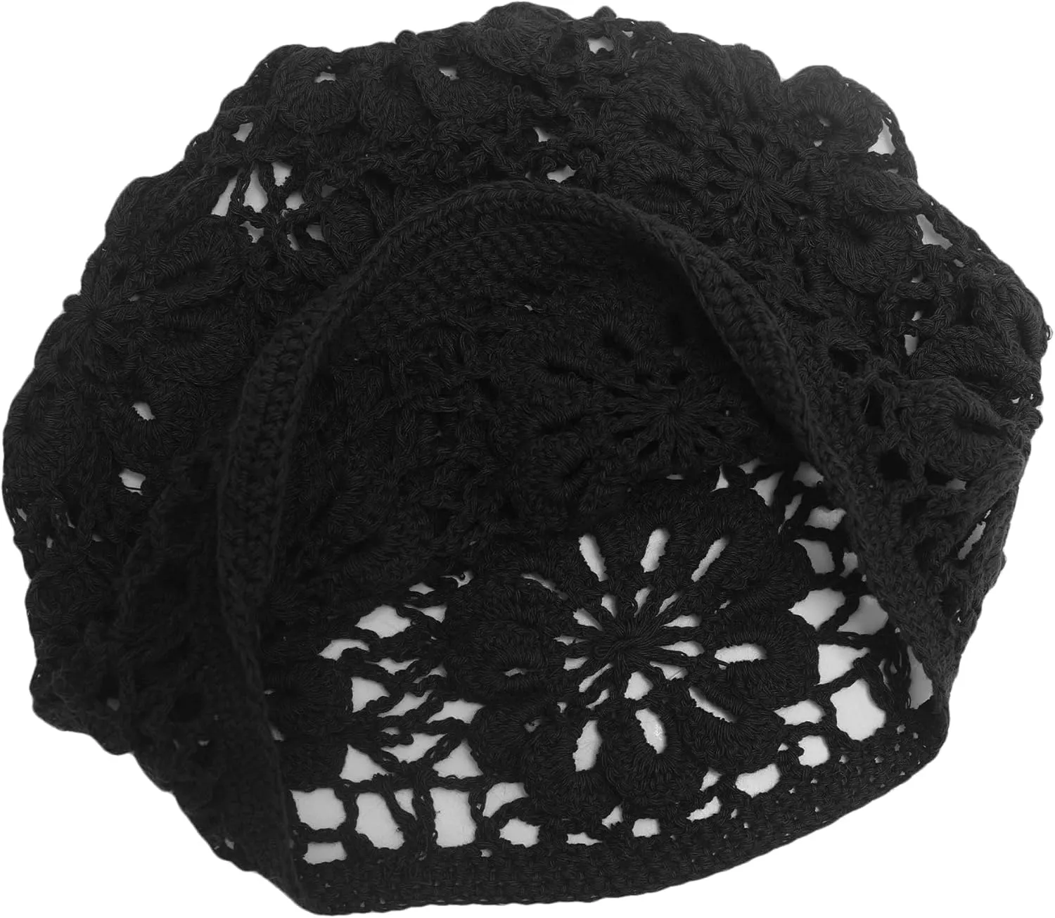 ZLYC Women Cotton Crochet Slouchy Beanie Hat Handmade Knit Summer Skull Cap