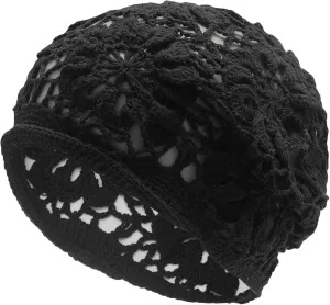 ZLYC Women Cotton Crochet Slouchy Beanie Hat Handmade Knit Summer Skull Cap