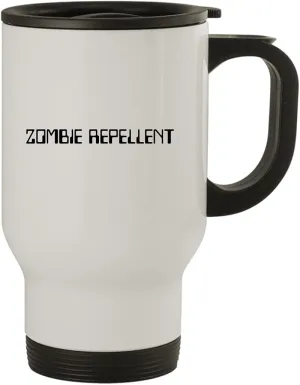Zombie Repellent - 14oz Stainless Steel Travel Mug, White
