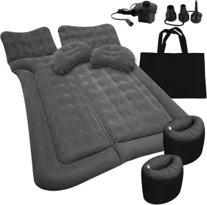 ZONETECH Car Trunk Inflatable Air Mattress - Premium Quality Easy Inflation Air Pump Flocking Surface Back Seat Thickened Bed with 2 -Pillows for Travel Camping Family Outing